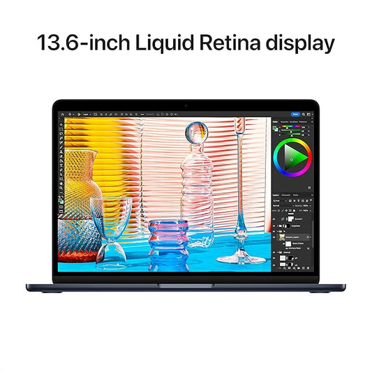 Apple 2022 MacBook Air Laptop with M2 chip: Built for Apple Intelligence, 13.6-inch Liquid Retina Display, 8GB RAM, 512GB SSD Storage, Backlit Keyboard, 1080p FaceTime HD Camera; Midnight